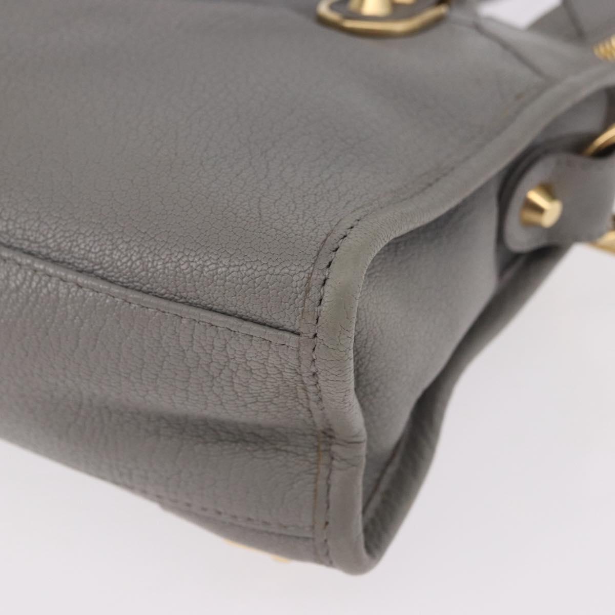 BALENCIAGA Classic Metallic Edge Mini City 2way Gray 390160 Auth 185404SAM
