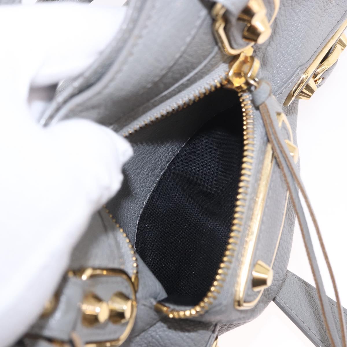BALENCIAGA Classic Metallic Edge Mini City 2way Gray 390160 Auth 185404SAM