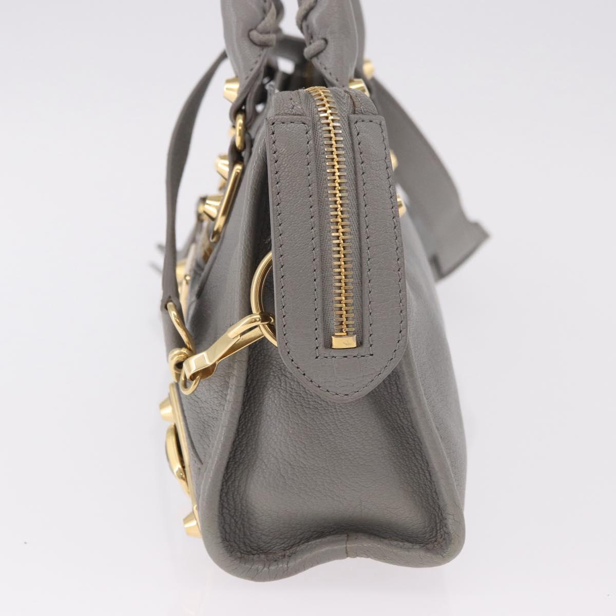BALENCIAGA Classic Metallic Edge Mini City 2way Gray 390160 Auth 185404SAM