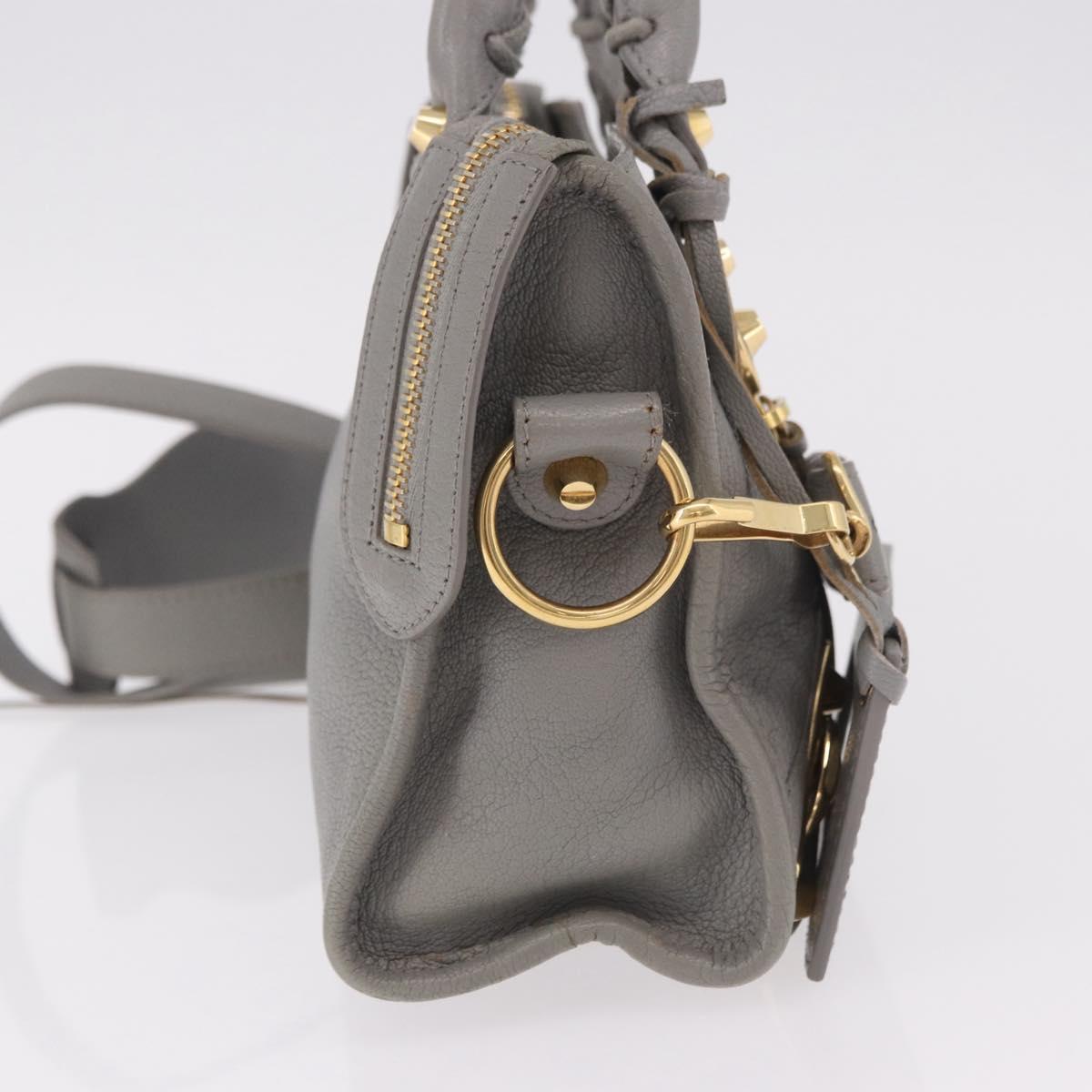 BALENCIAGA Classic Metallic Edge Mini City 2way Gray 390160 Auth 185404SAM