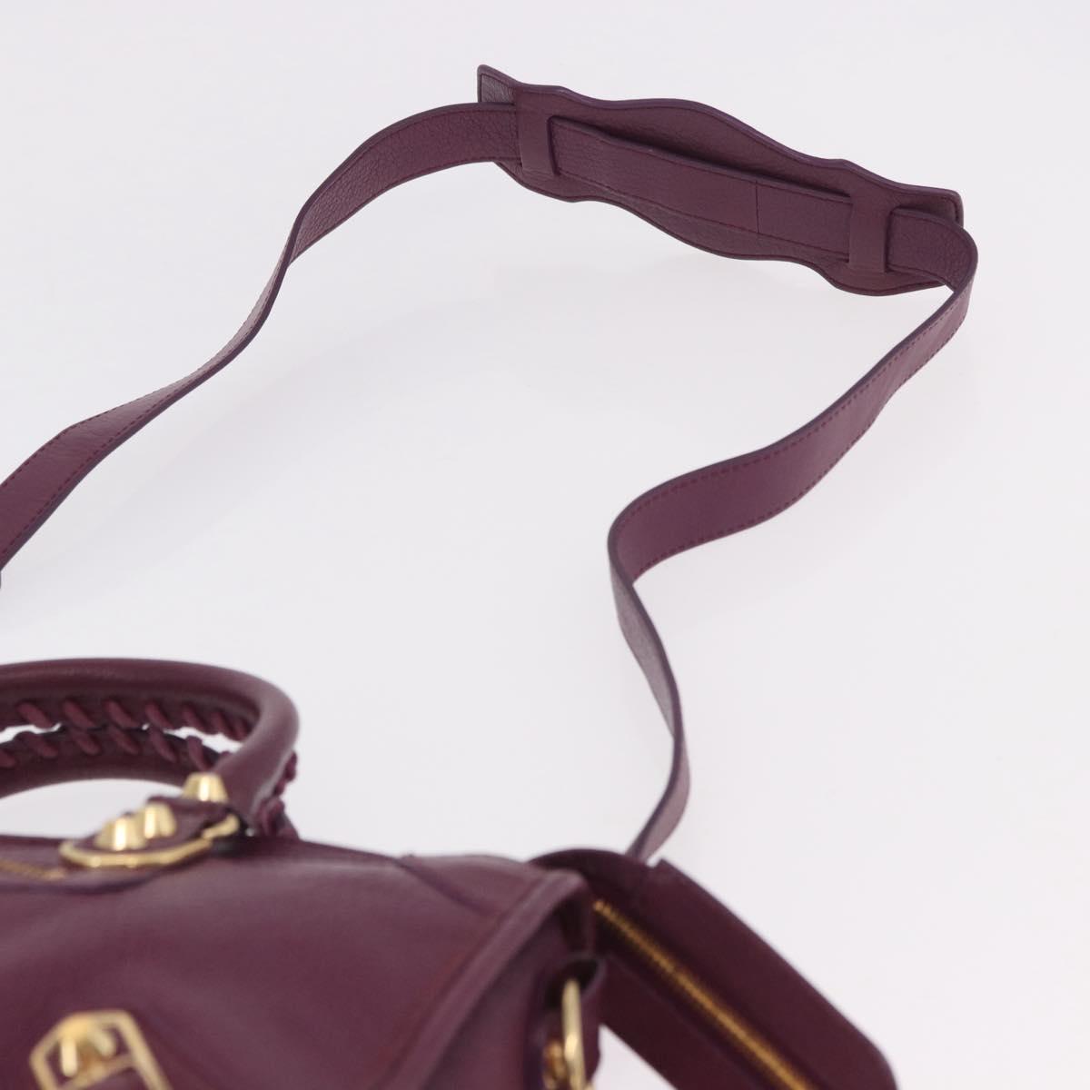 BALENCIAGA Classic Metallic Edge City S 2way Purple 432831 Auth 185405SAM