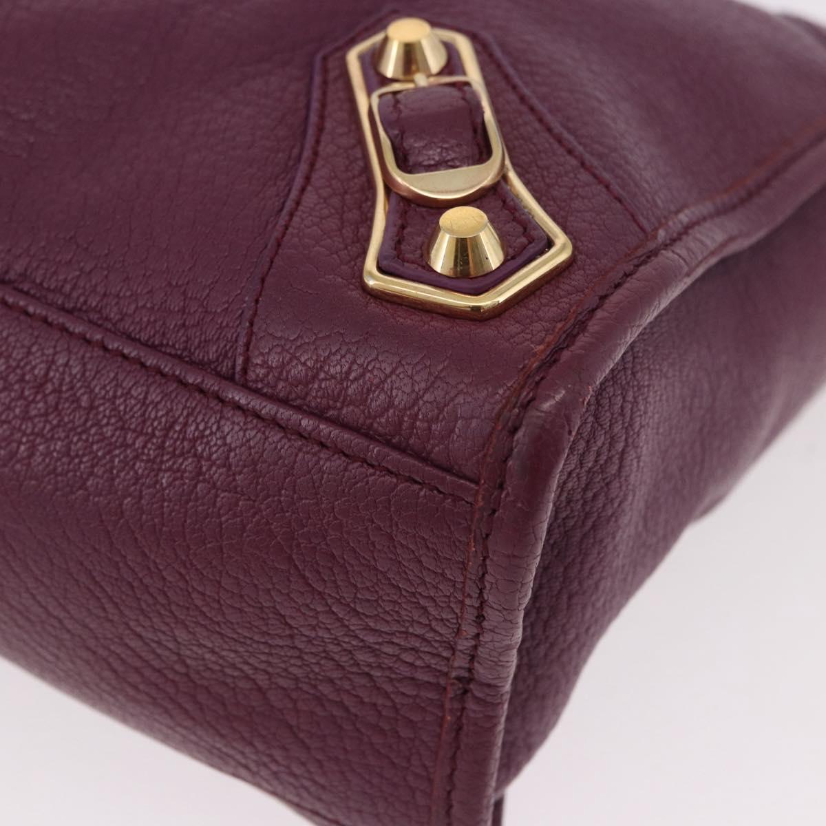 BALENCIAGA Classic Metallic Edge City S 2way Purple 432831 Auth 185405SAM