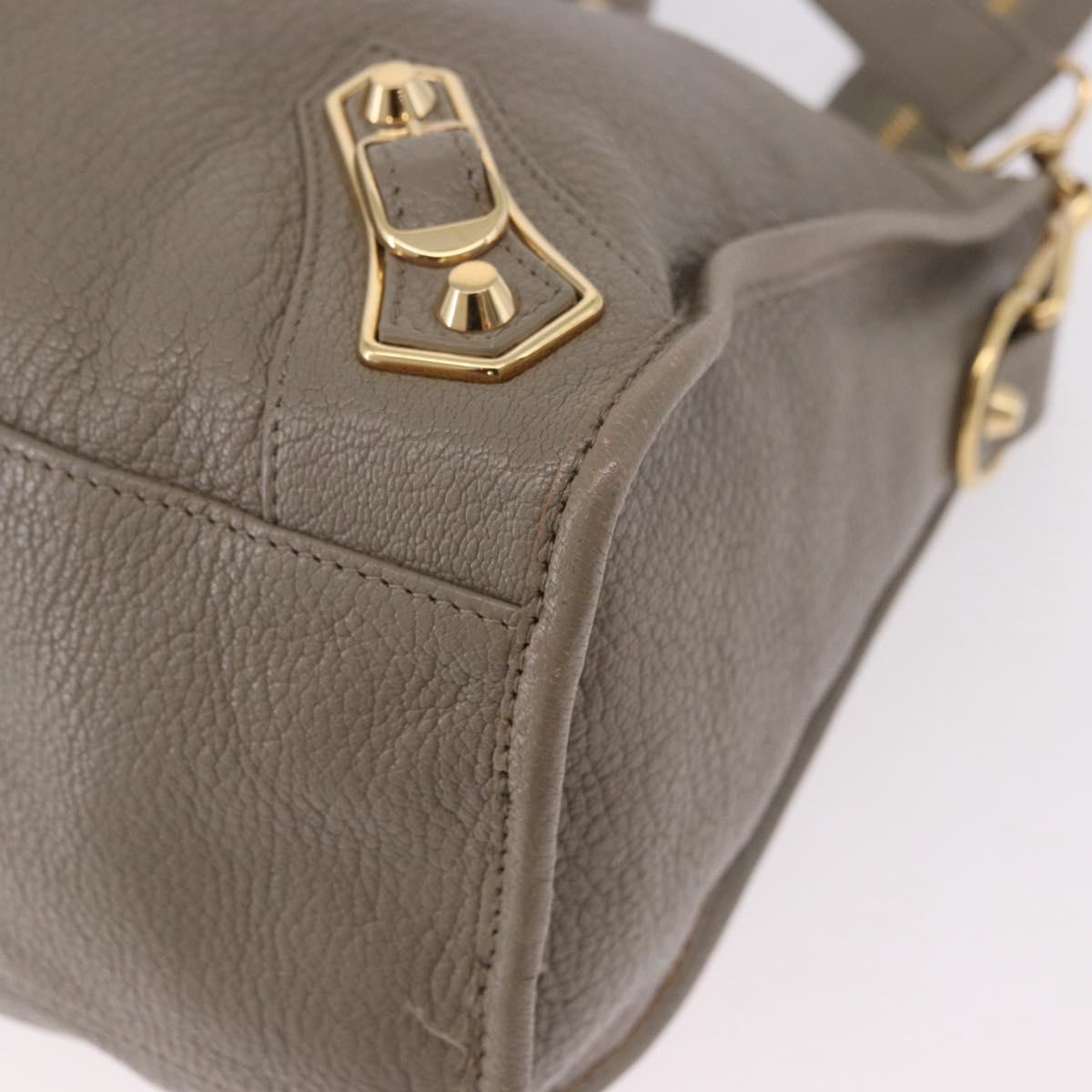 BALENCIAGA Classic Metallic Edge City Bag 2way Beige 390154 Auth 185406SAM