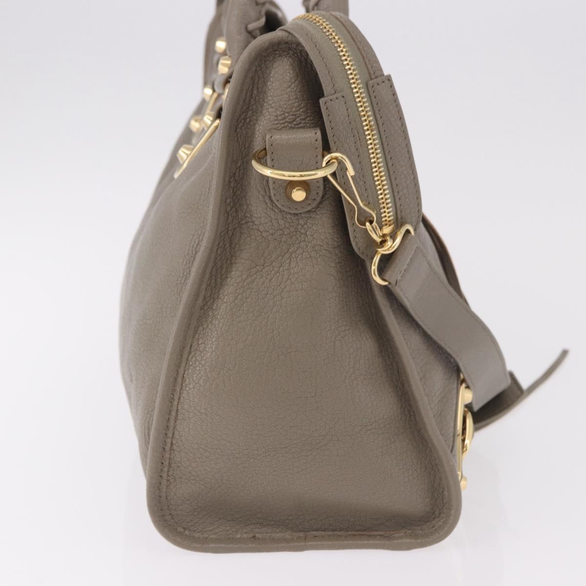 BALENCIAGA Classic Metallic Edge City Bag 2way Beige 390154 Auth 185406SAM