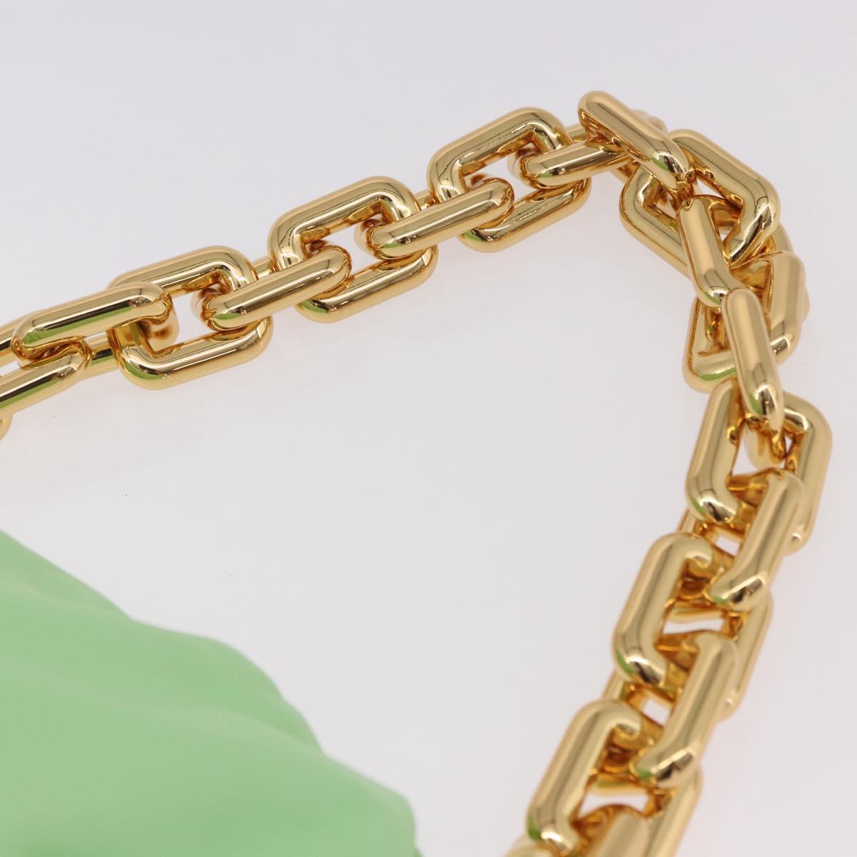BOTTEGA VENETA The Chain Pouch Shoulder Bag Leather Green Gold Auth 185412SAM
