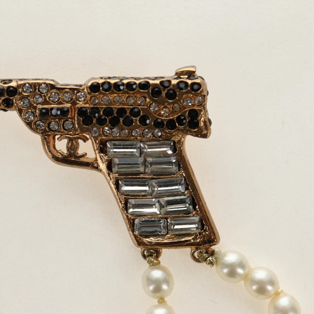 CHANEL Brooch metal Gold Tone CC Auth 185416SM