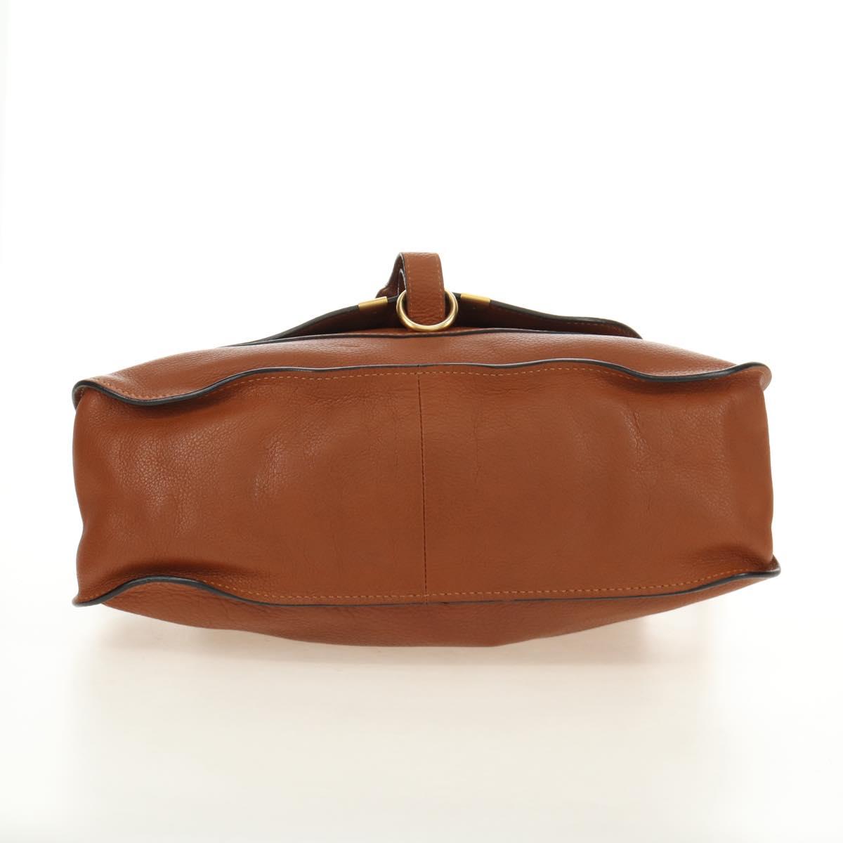 Chloe Marcie Hand Bag Leather 2way Brown Gold Auth 185421V