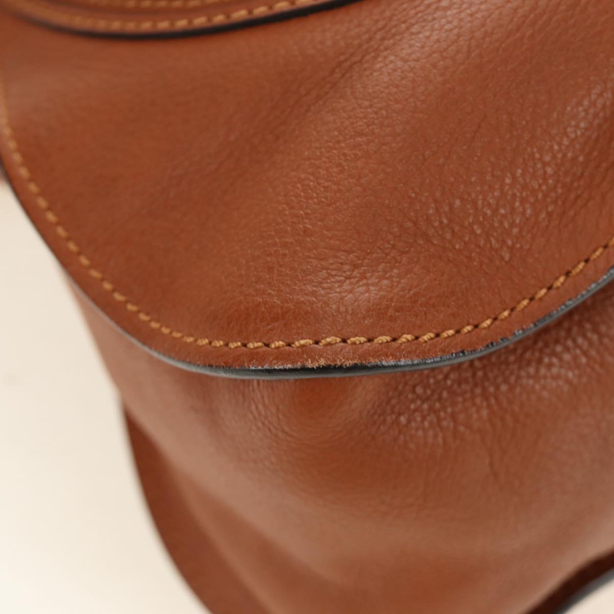 Chloe Marcie Hand Bag Leather 2way Brown Gold Auth 185421V