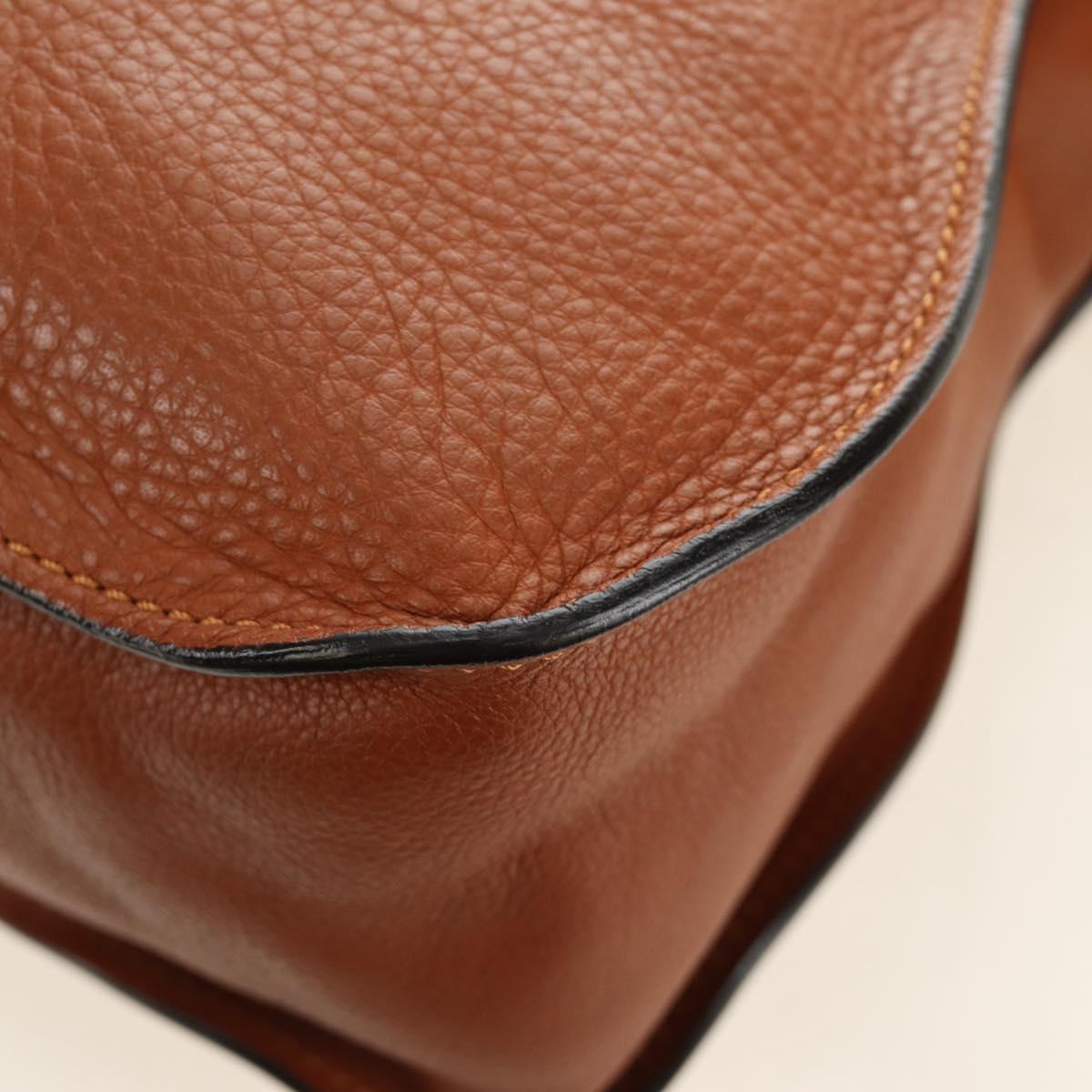 Chloe Marcie Hand Bag Leather 2way Brown Gold Auth 185421V