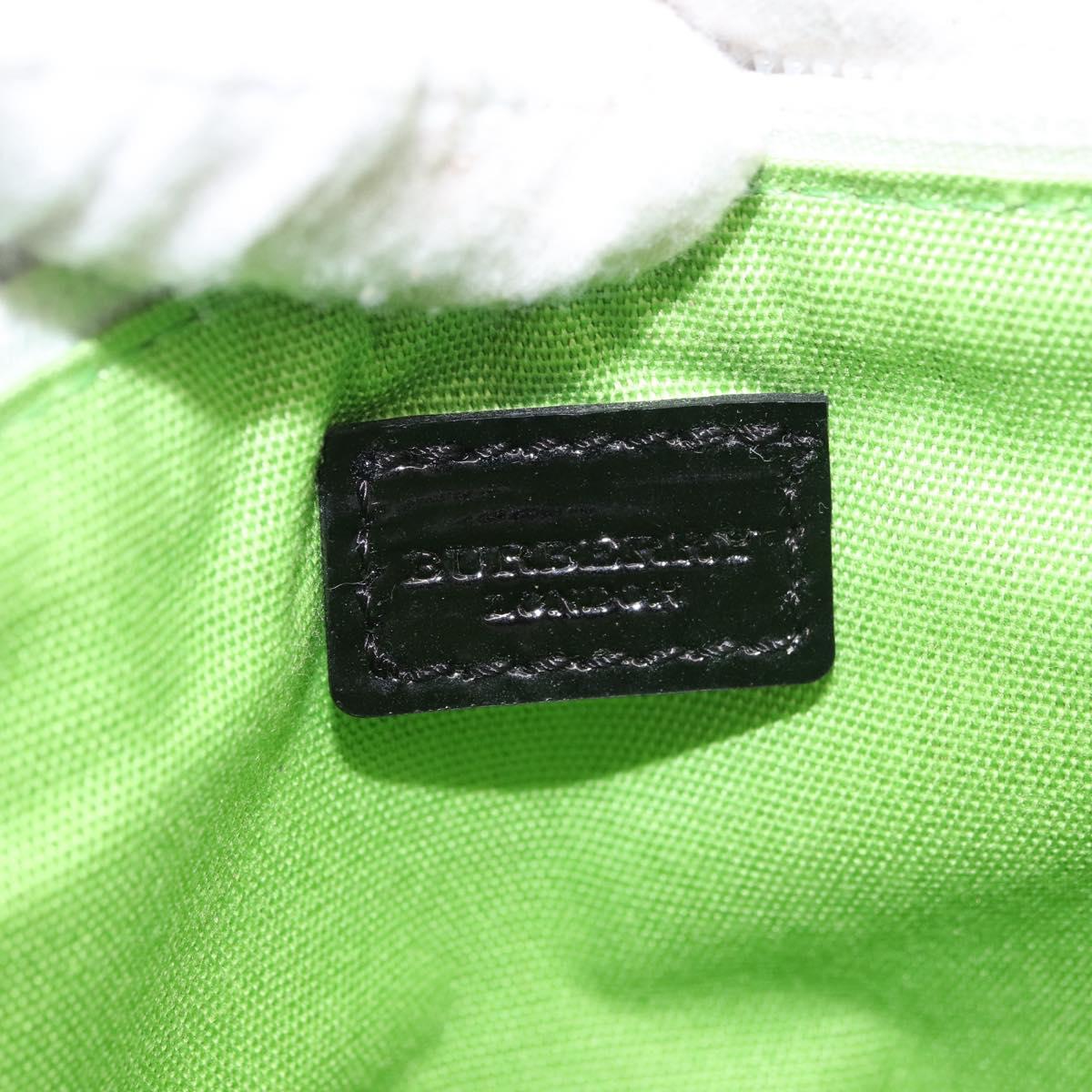 BURBERRY Shoulder Bag Canvas Green Silver Auth 185423A