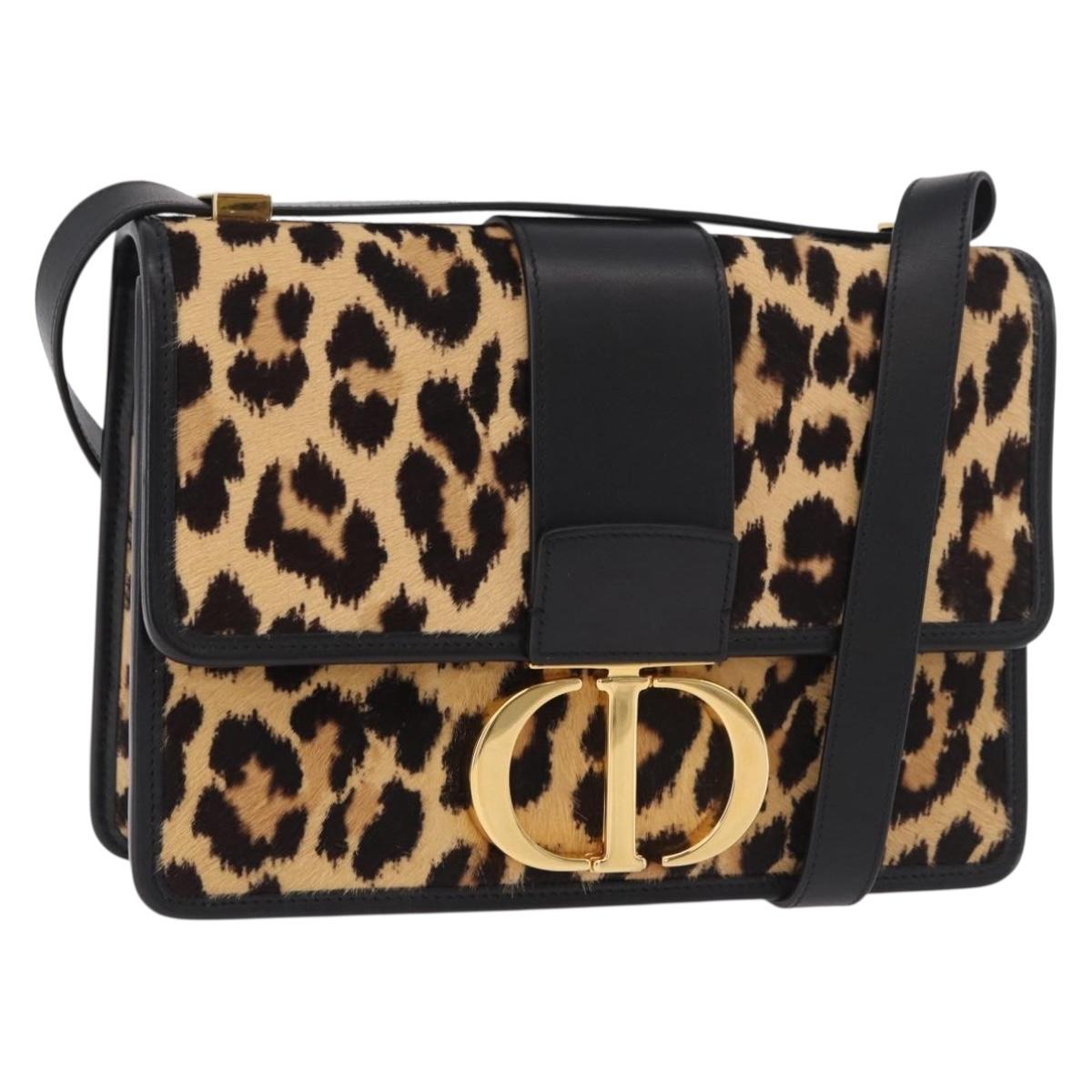 Christian Dior 30 Montaigne Shoulder Bag Harako leather Brown Gold Auth 185424SM