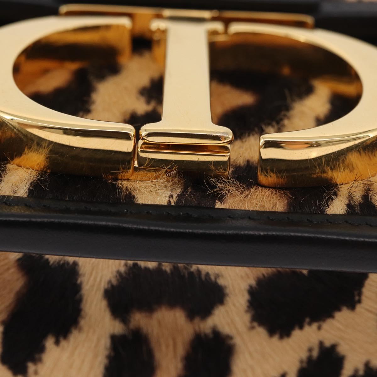 Christian Dior 30 Montaigne Shoulder Bag Harako leather Brown Gold Auth 185424SM