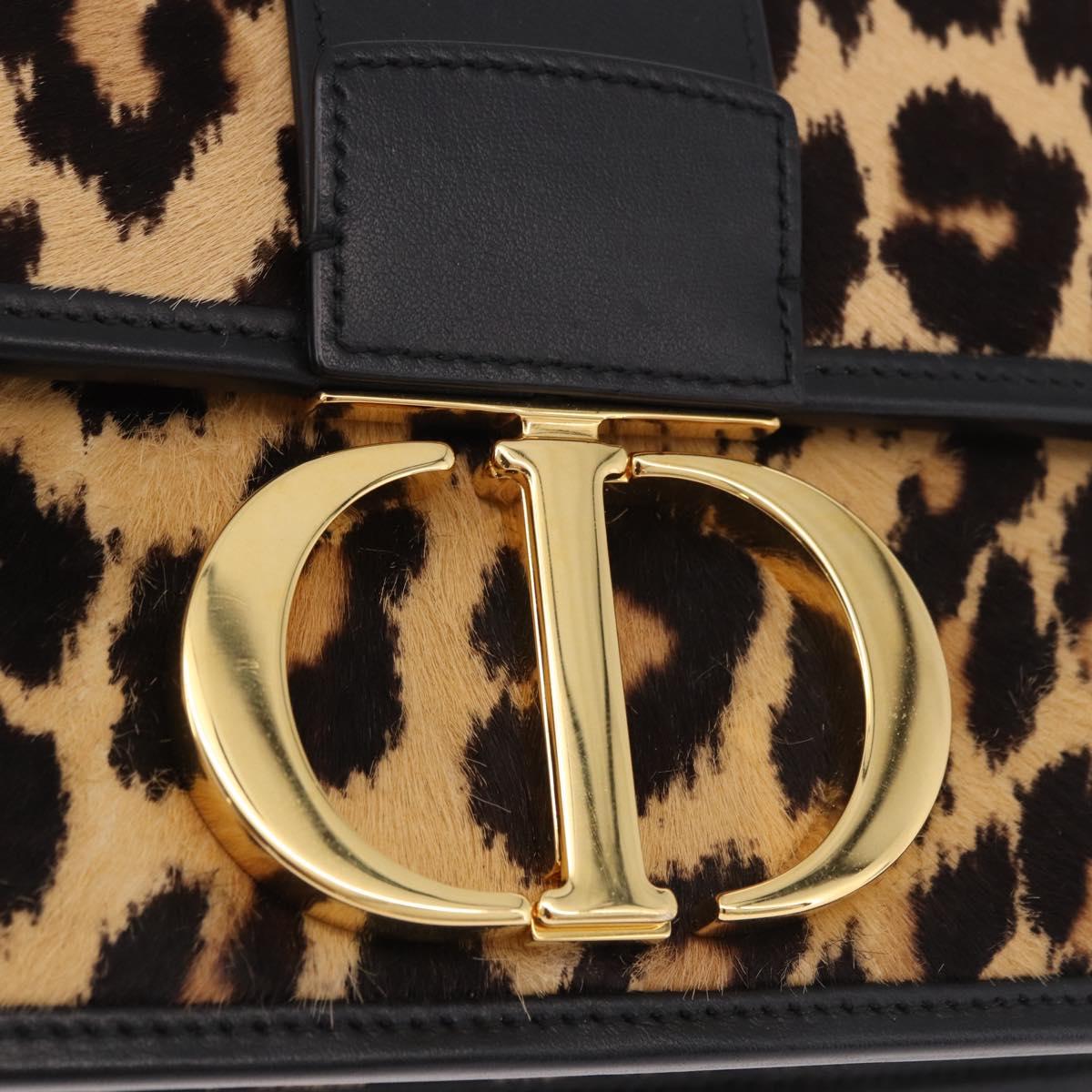 Christian Dior 30 Montaigne Shoulder Bag Harako leather Brown Gold Auth 185424SM