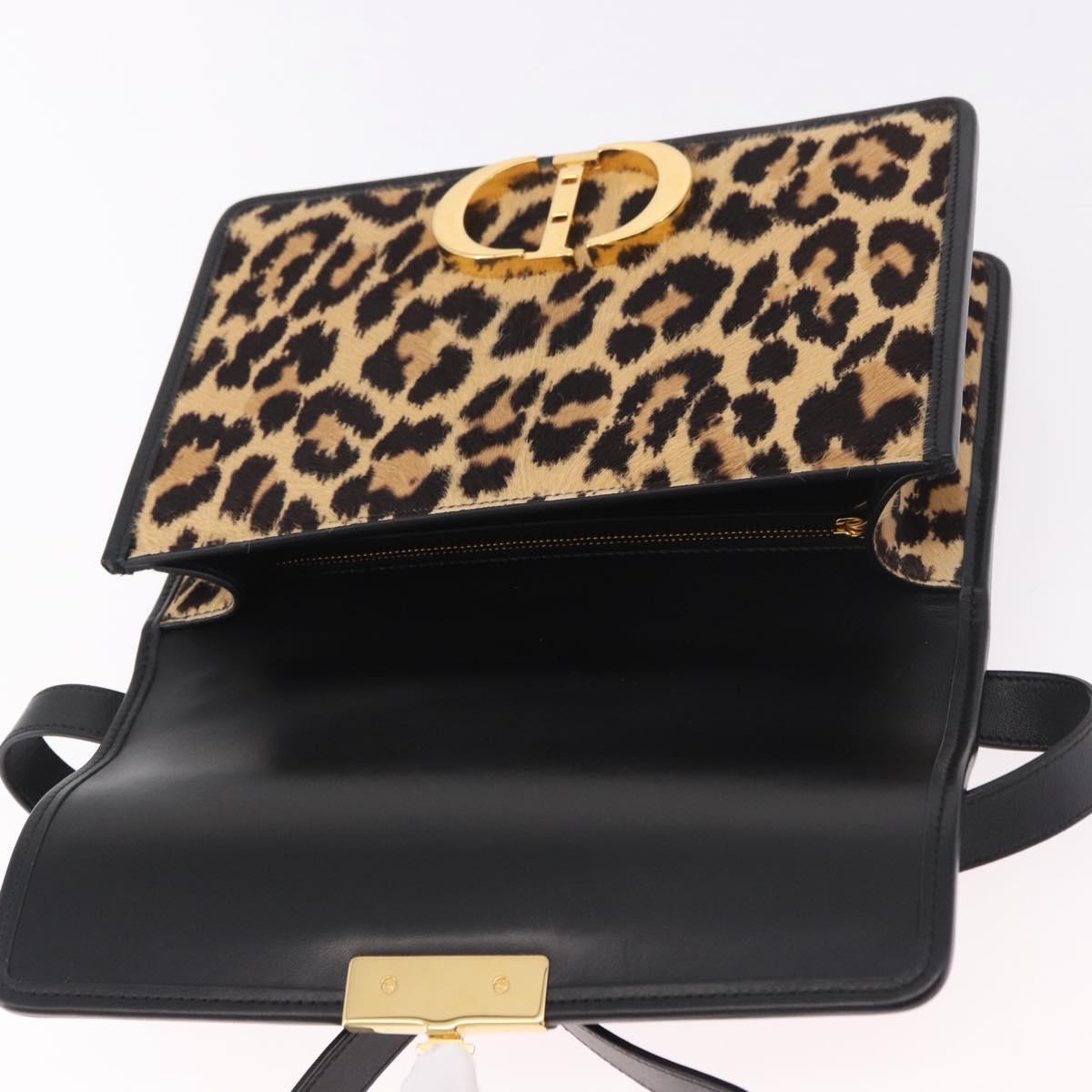 Christian Dior 30 Montaigne Shoulder Bag Harako leather Brown Gold Auth 185424SM