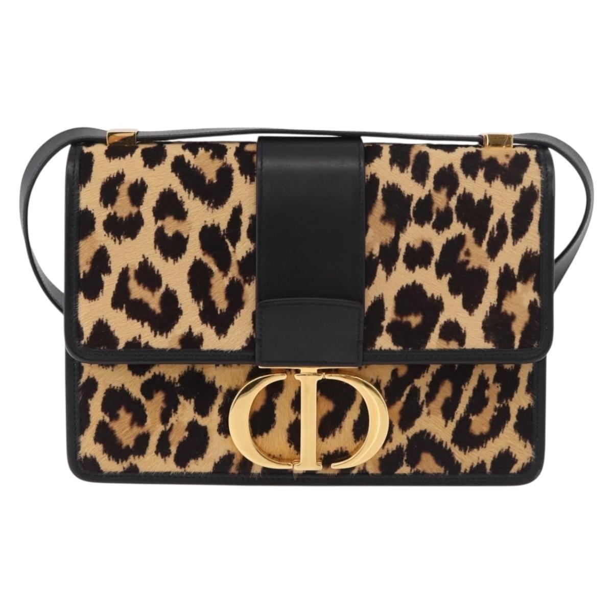 Christian Dior 30 Montaigne Shoulder Bag Harako leather Brown Gold Auth 185424SM