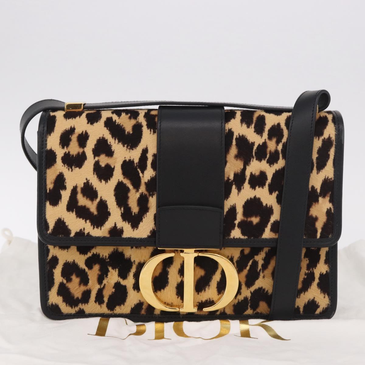 Christian Dior 30 Montaigne Shoulder Bag Harako leather Brown Gold Auth 185424SM