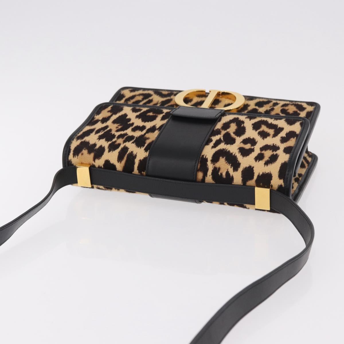 Christian Dior 30 Montaigne Shoulder Bag Harako leather Brown Gold Auth 185424SM