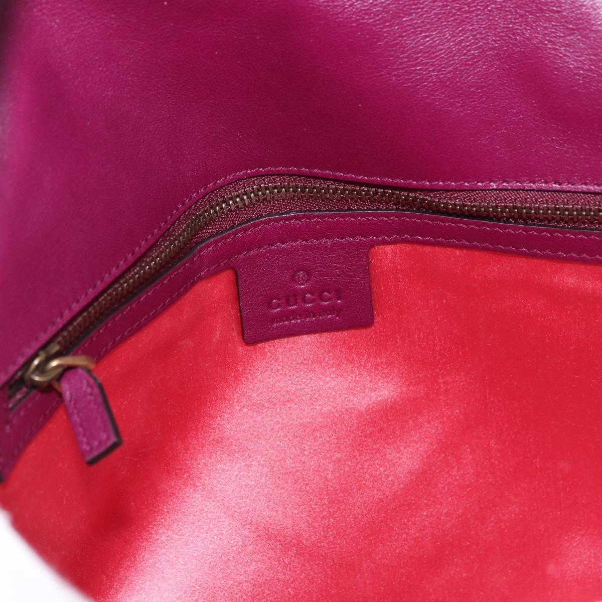 GUCCI GG Marmont Chain Shoulder Bag Velor Purple Gold 443496 Auth 185426M