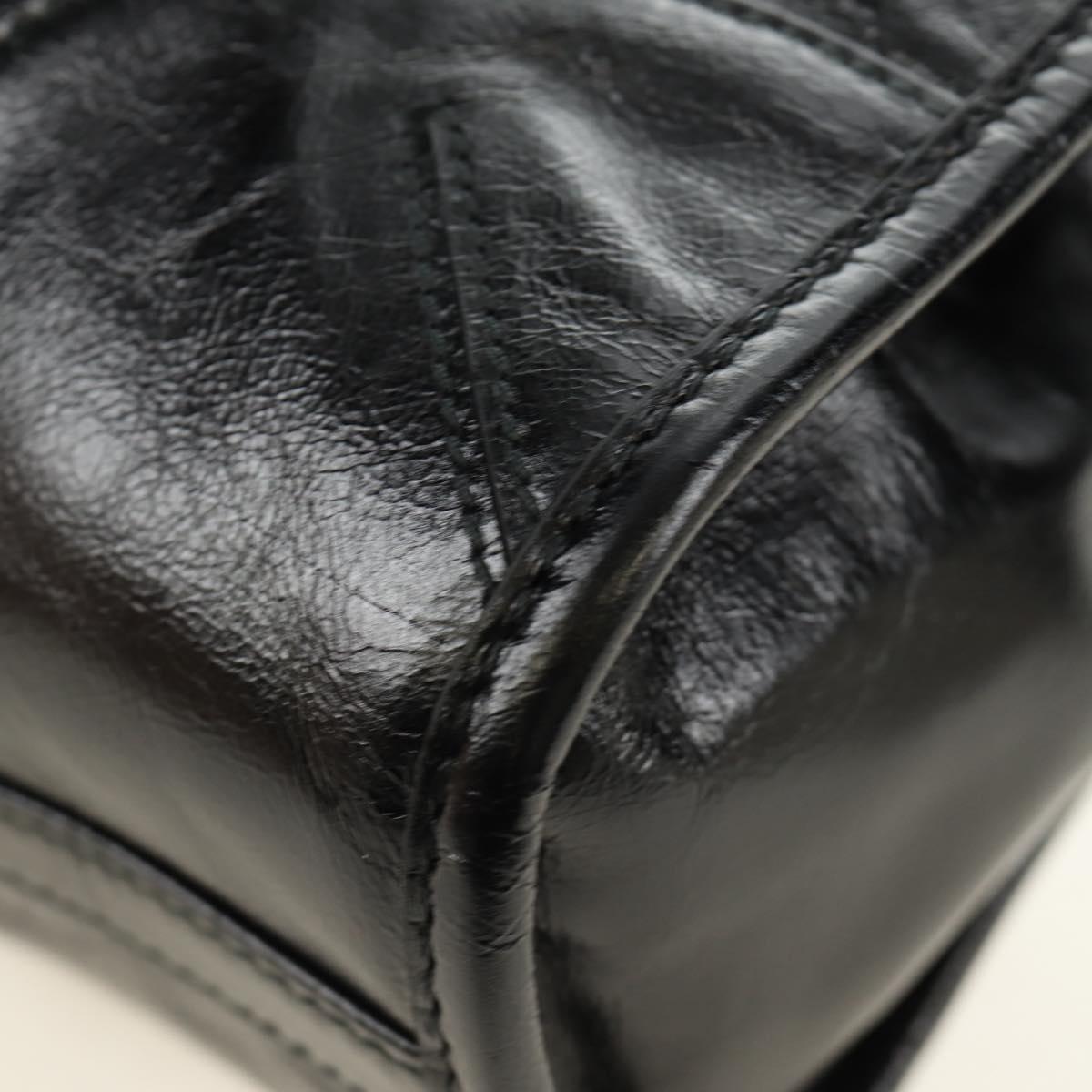PRADA Bonnie Shoulder Bag Leather Black Gold Auth 185427SM