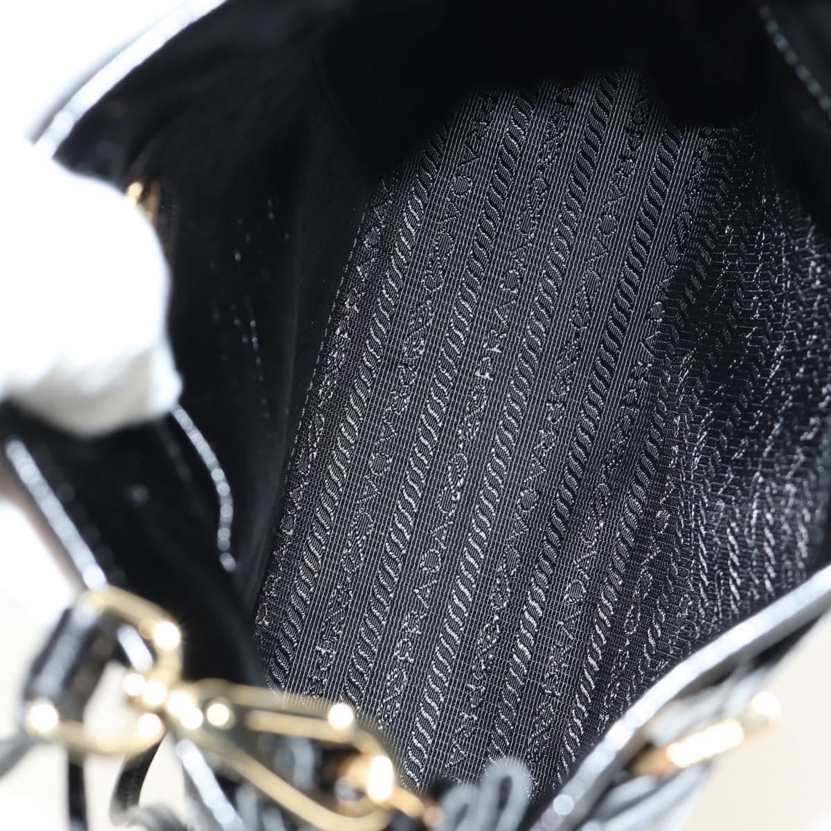 PRADA Bonnie Shoulder Bag Leather Black Gold Auth 185427SM