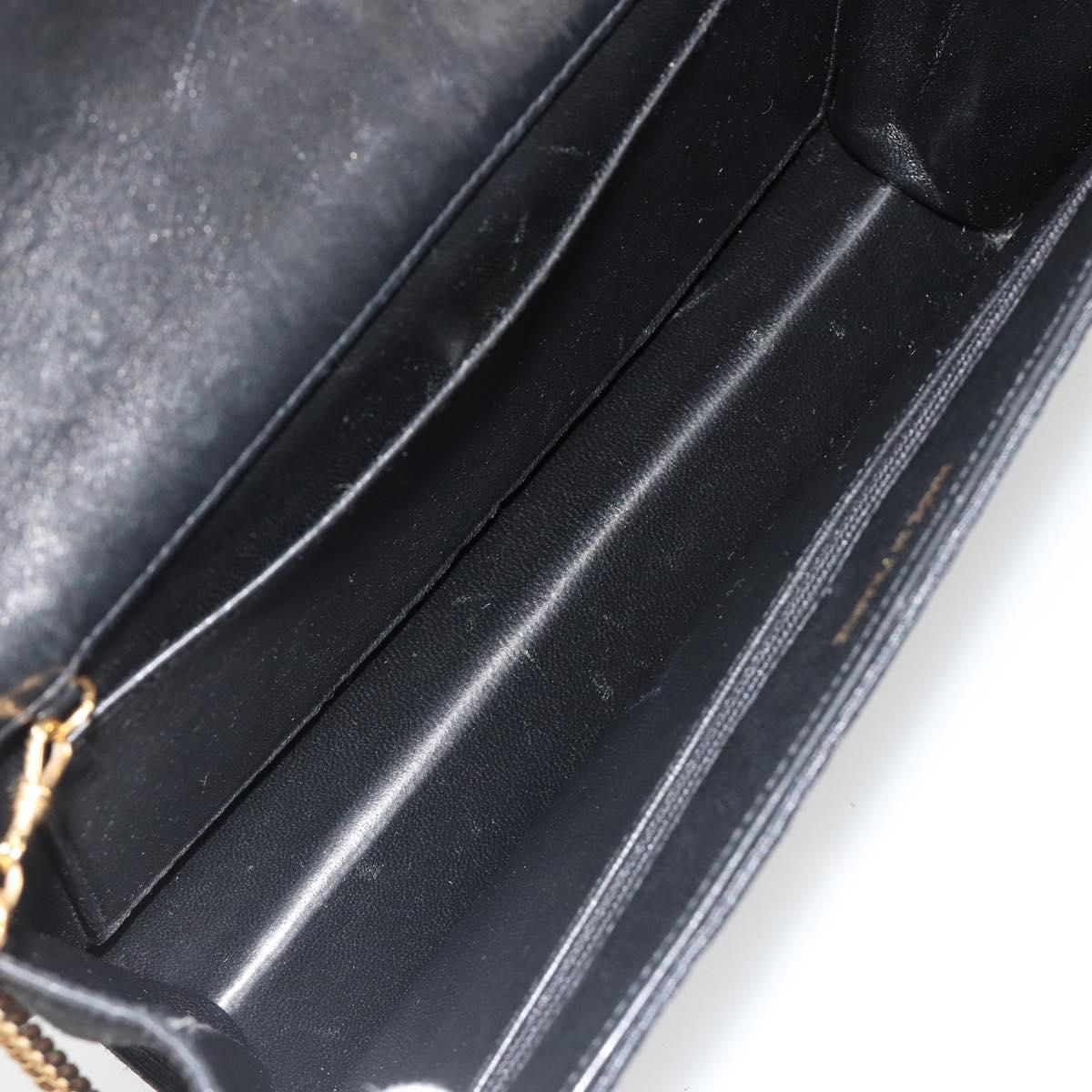 CHANEL Matelasse 25 Chain Shoulder Bag Denim Black Gold CC Auth 185437SAM