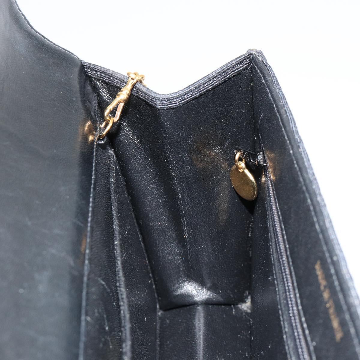 CHANEL Matelasse 25 Chain Shoulder Bag Denim Black Gold CC Auth 185437SAM