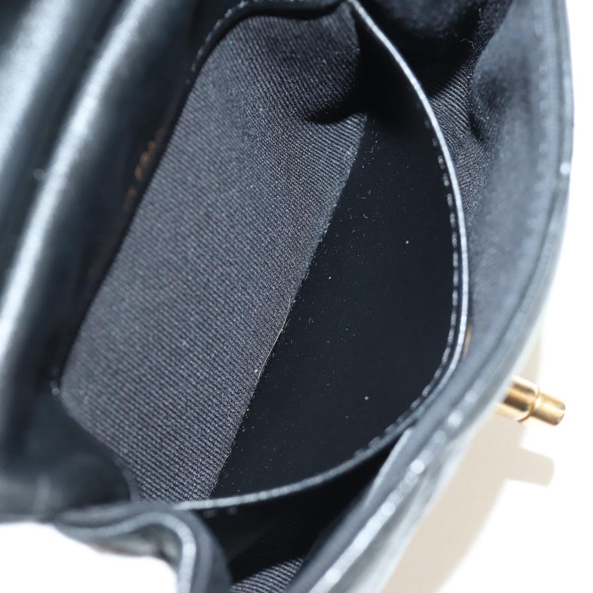 CHANEL Matelasse Chain Shoulder Pouch Lamb Skin 2way Black CC Auth 185439SAM