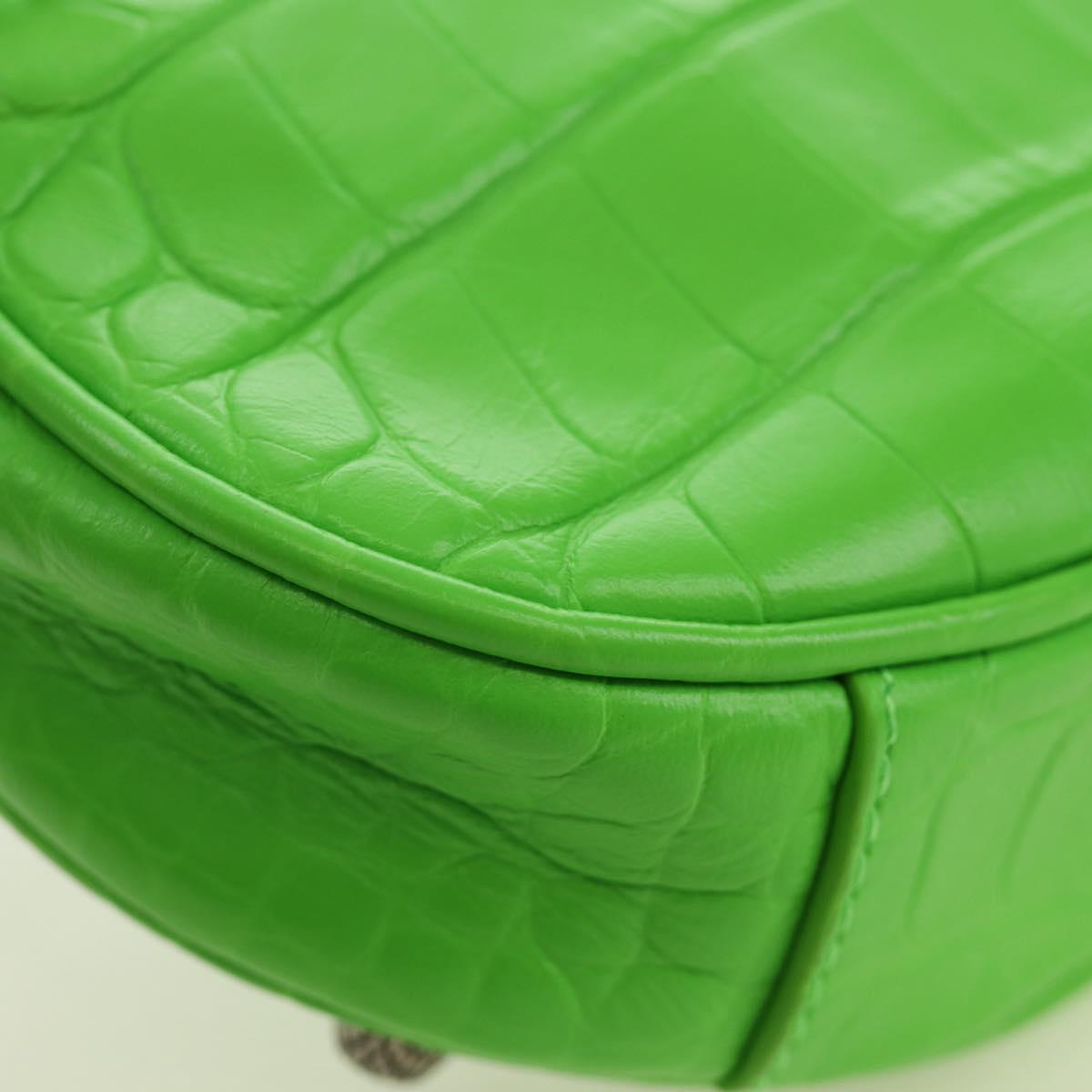 BALENCIAGA Chain Le Cagole Mini Bag Leather 2way Green 695814 Auth 185445M