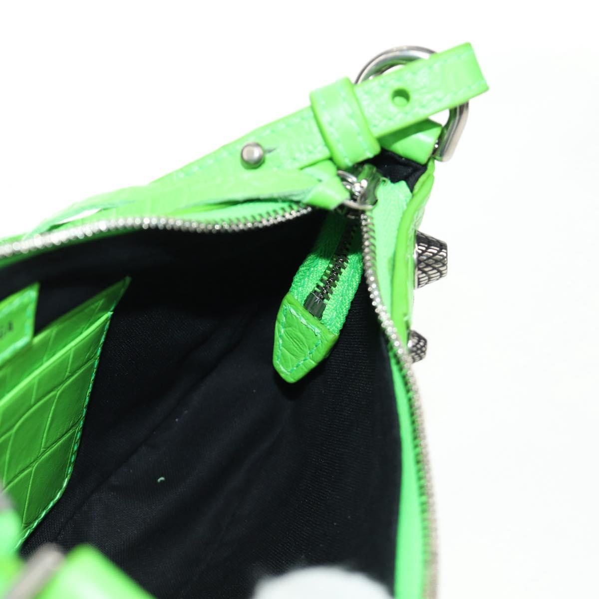 BALENCIAGA Chain Le Cagole Mini Bag Leather 2way Green 695814 Auth 185445M