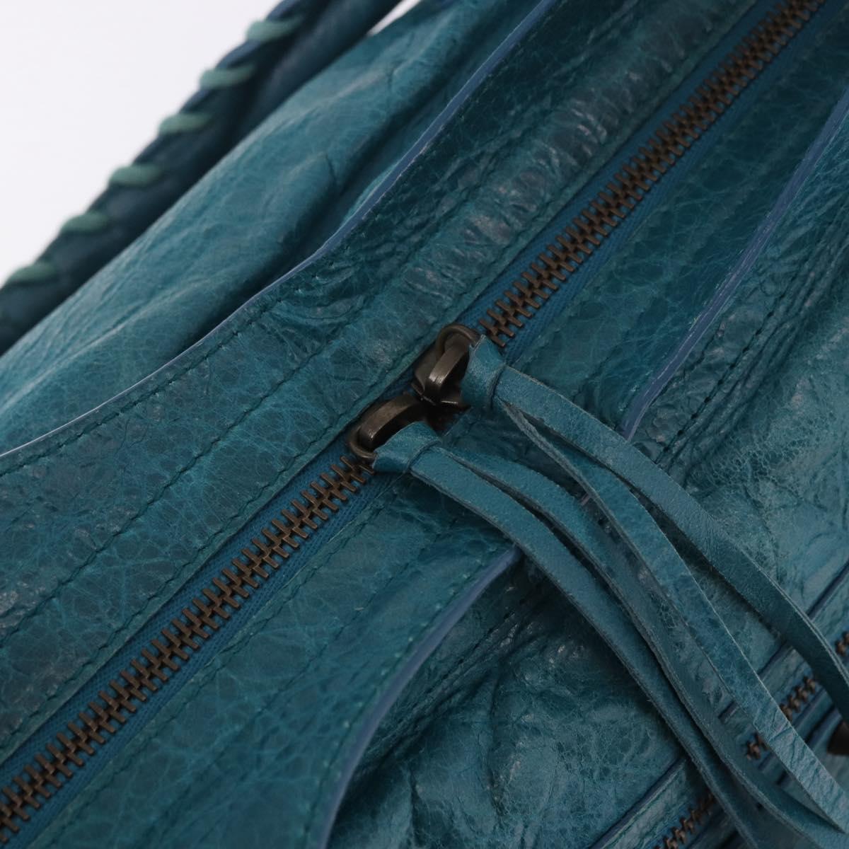 BALENCIAGA The City Hand Bag Leather 2way Blue 115748 Auth 185446M