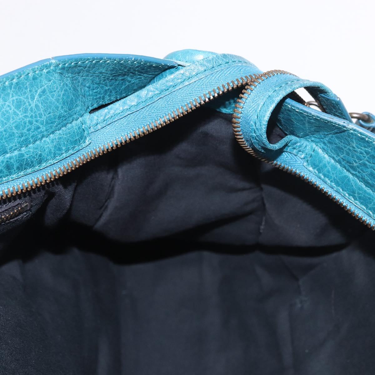 BALENCIAGA The City Hand Bag Leather 2way Blue 115748 Auth 185446M