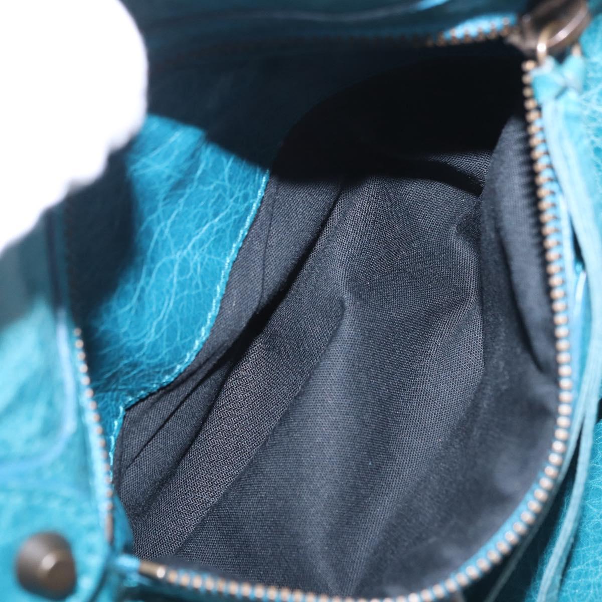 BALENCIAGA The City Hand Bag Leather 2way Blue 115748 Auth 185446M