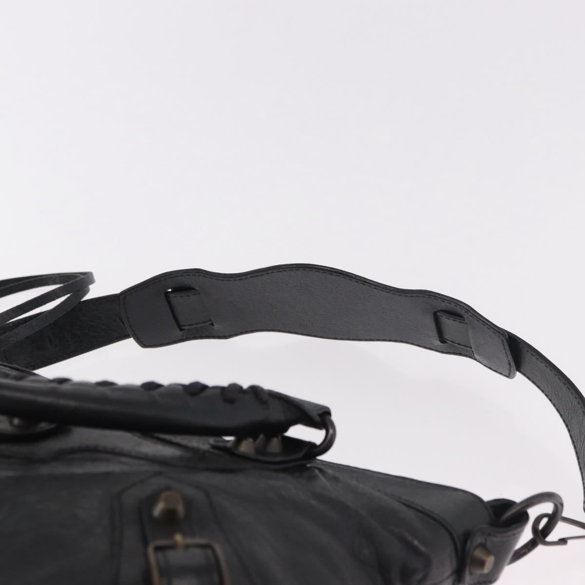 BALENCIAGA The First Hand Bag Leather 2way Black 103208 Auth 185447M