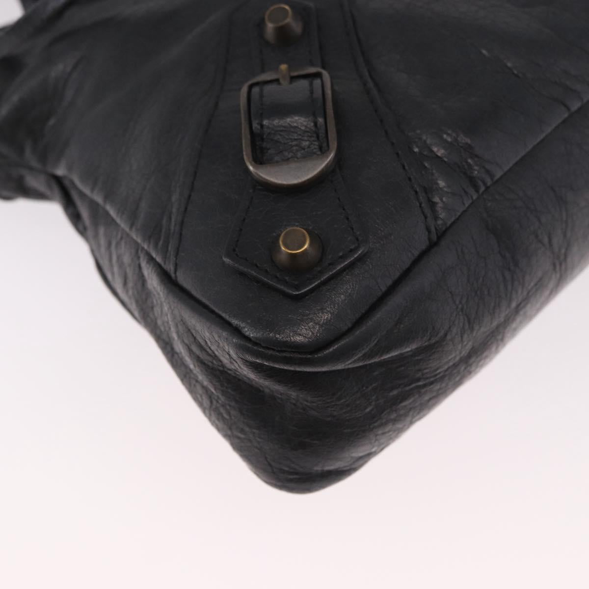 BALENCIAGA The First Hand Bag Leather 2way Black 103208 Auth 185447M