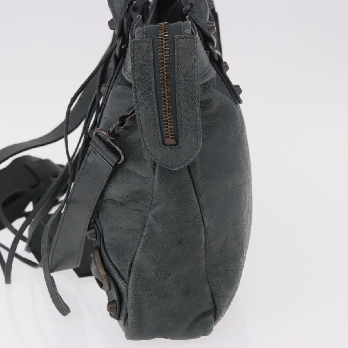 BALENCIAGA The Town Hand Bag Leather 2way Green 240579 Auth 185448M