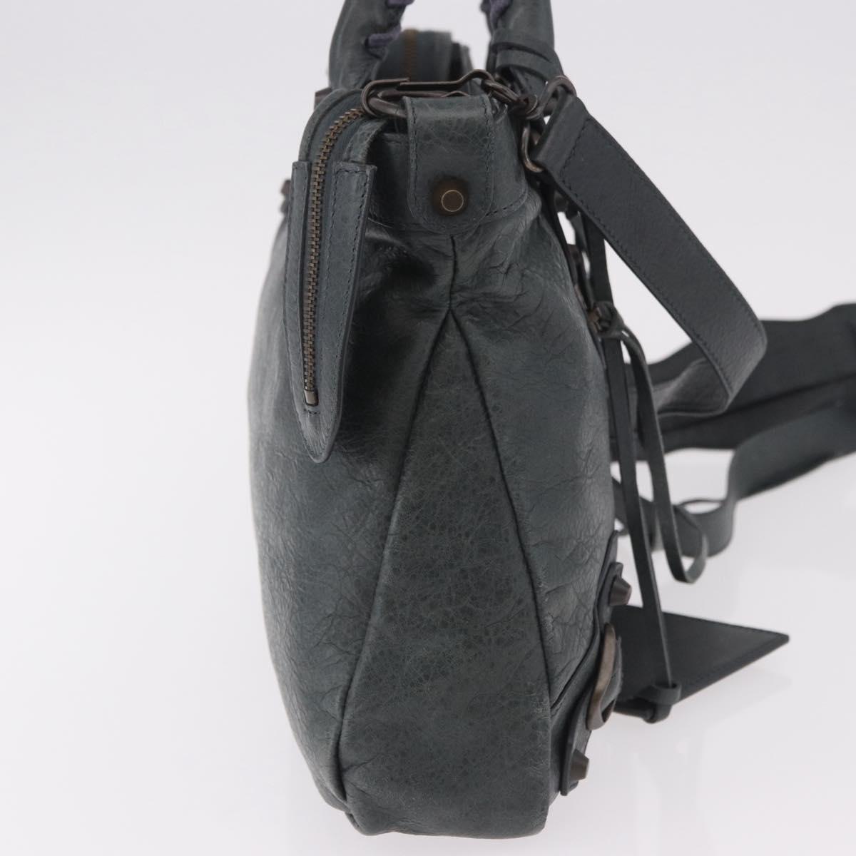 BALENCIAGA The Town Hand Bag Leather 2way Green 240579 Auth 185448M