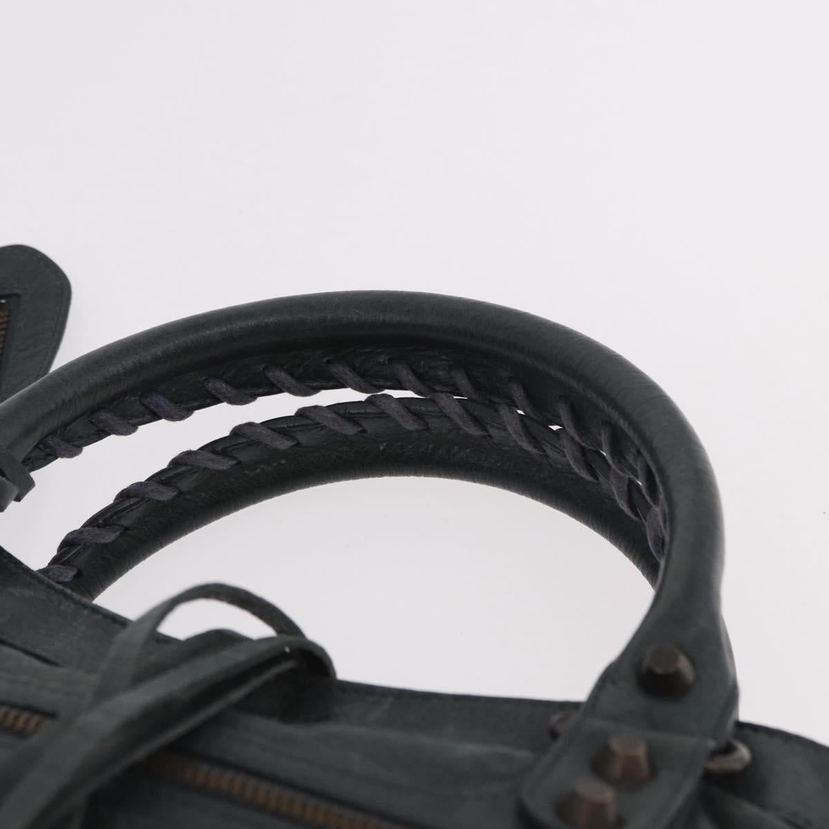 BALENCIAGA The Town Hand Bag Leather 2way Green 240579 Auth 185448M