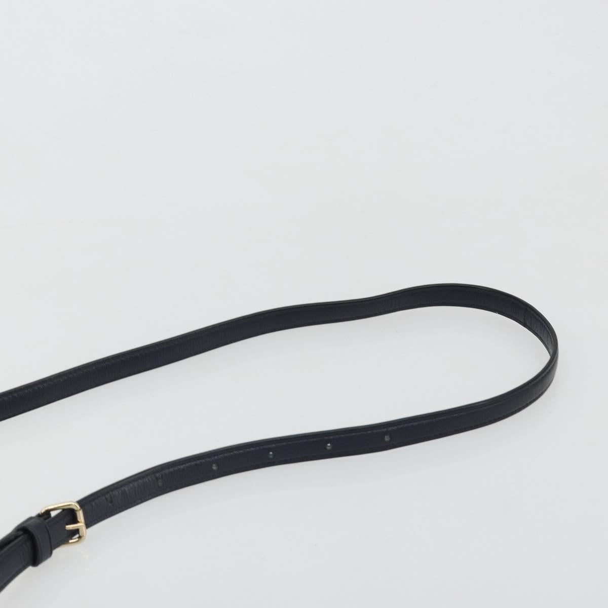 Miu Miu Biker Matelasse Hand Bag Leather 2way Navy Gold Auth 185462