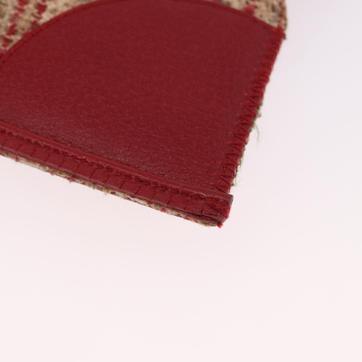 PRADA Hand Bag Tweed Red Silver Auth 185463A