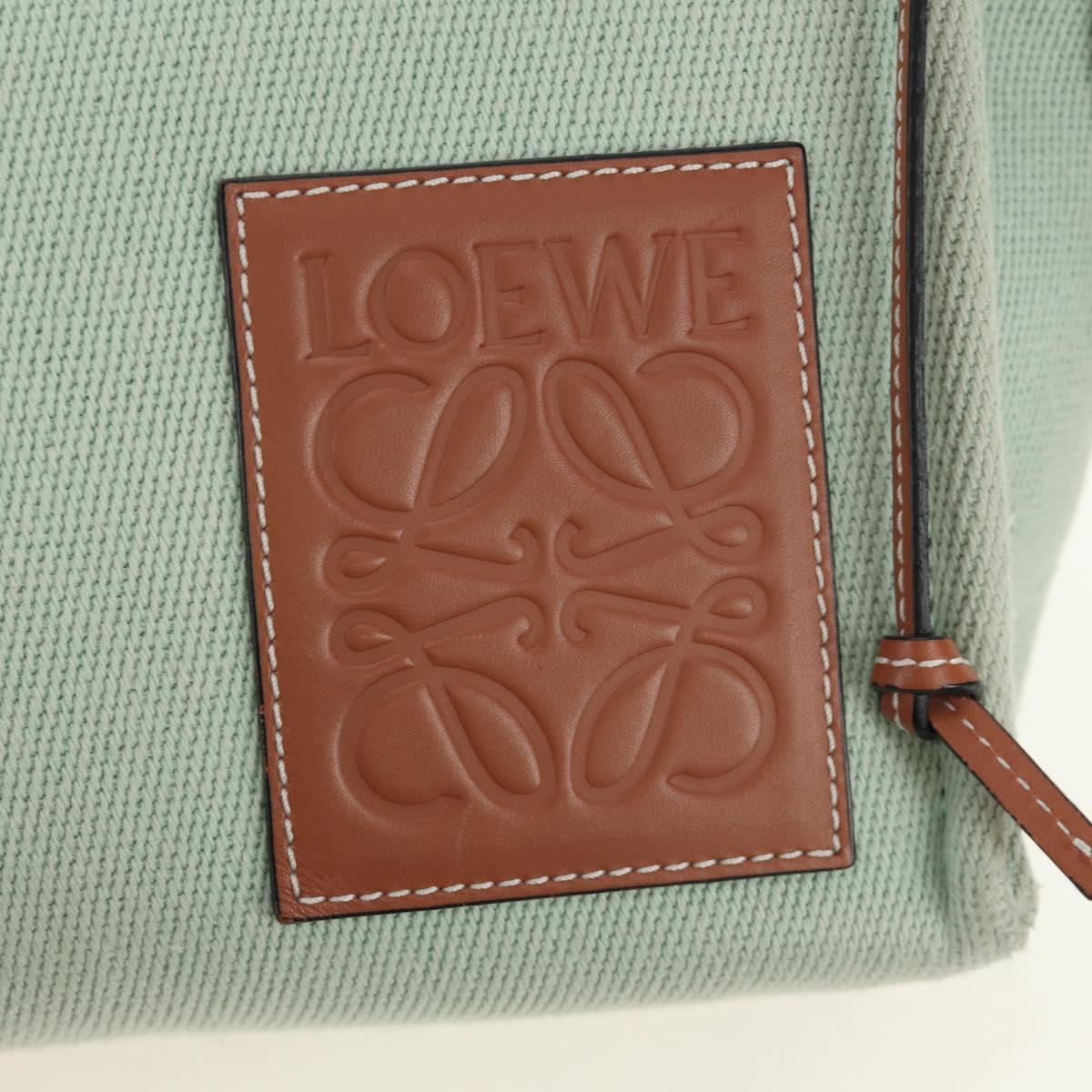LOEWE Cushion Tote Bag Canvas Green Auth 185464V