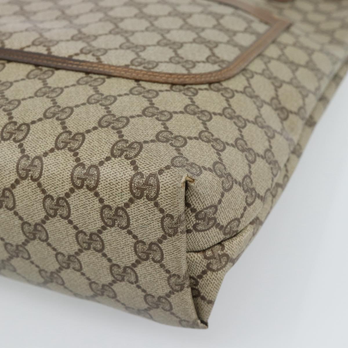 GUCCI GG Supreme Web Sherry Line Tote Bag PVC Beige 41 004 4465 Auth 185466