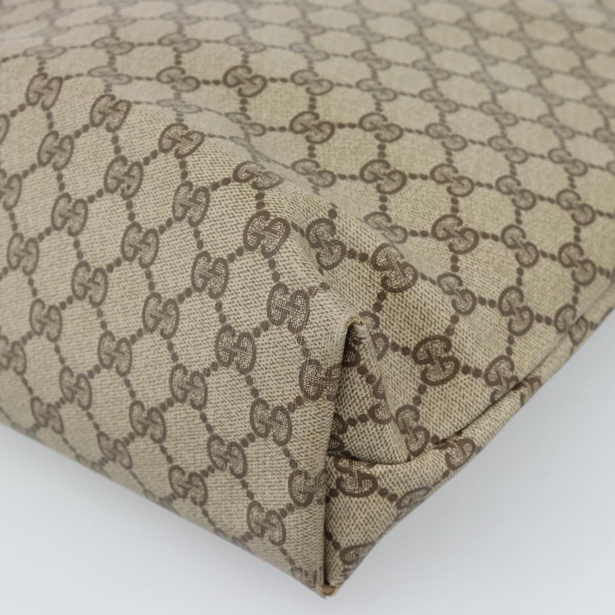 GUCCI GG Supreme Web Sherry Line Tote Bag PVC Beige 41 004 4465 Auth 185466