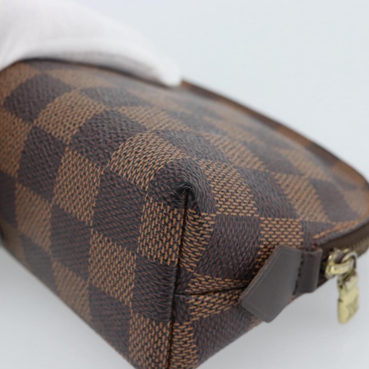 LOUIS VUITTON Damier Ebene Pochette Cosmetic PM Pouch N47516 LV Auth 185472