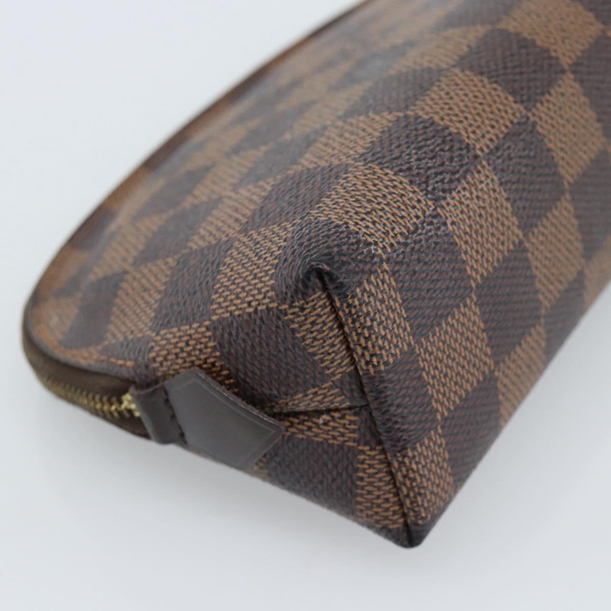 LOUIS VUITTON Damier Ebene Pochette Cosmetic PM Pouch N47516 LV Auth 185472