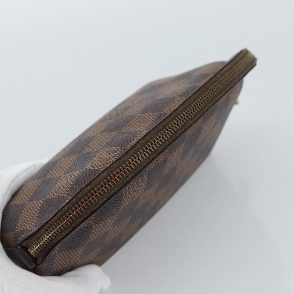 LOUIS VUITTON Damier Ebene Pochette Cosmetic PM Pouch N47516 LV Auth 185472