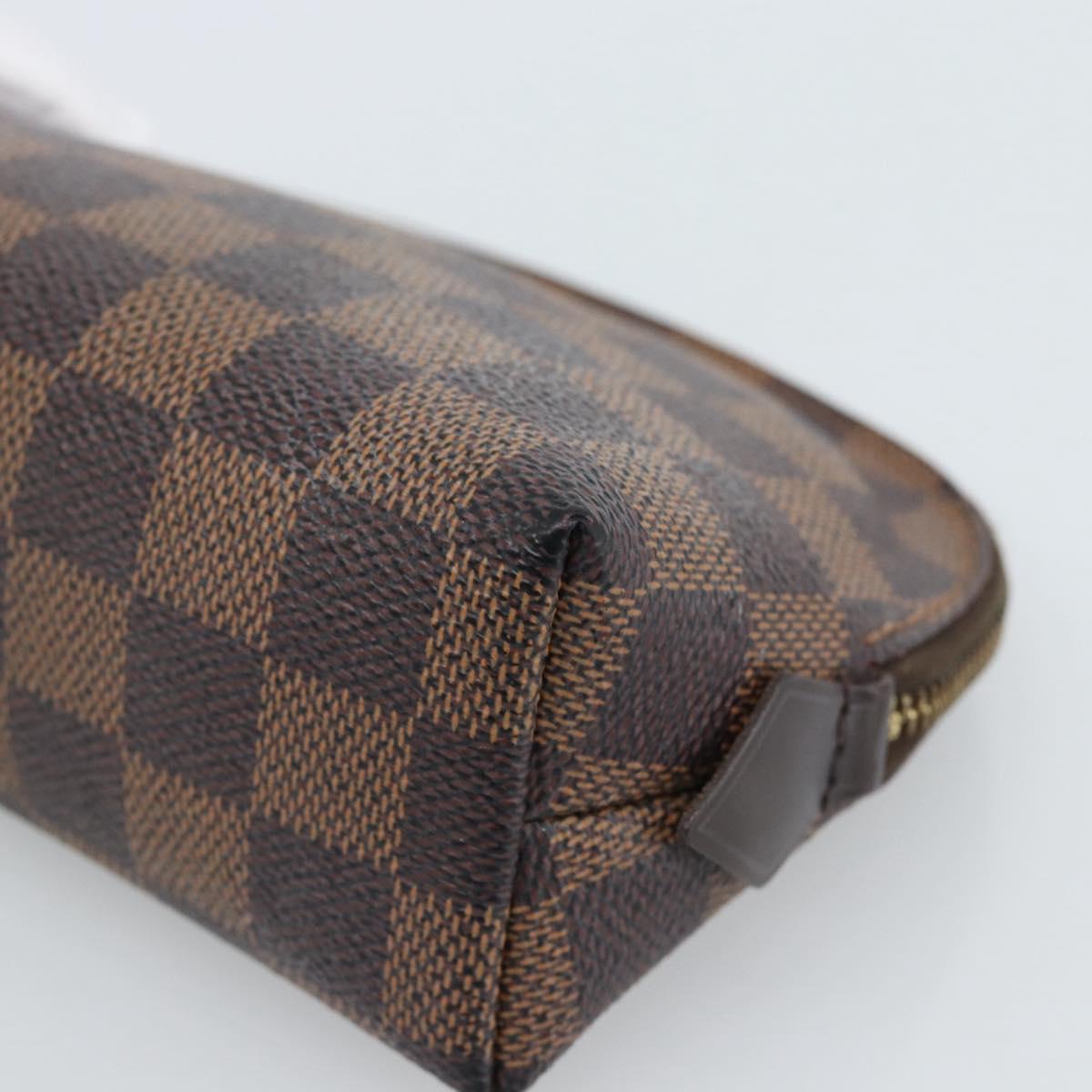 LOUIS VUITTON Damier Ebene Pochette Cosmetic PM Pouch N47516 LV Auth 185472