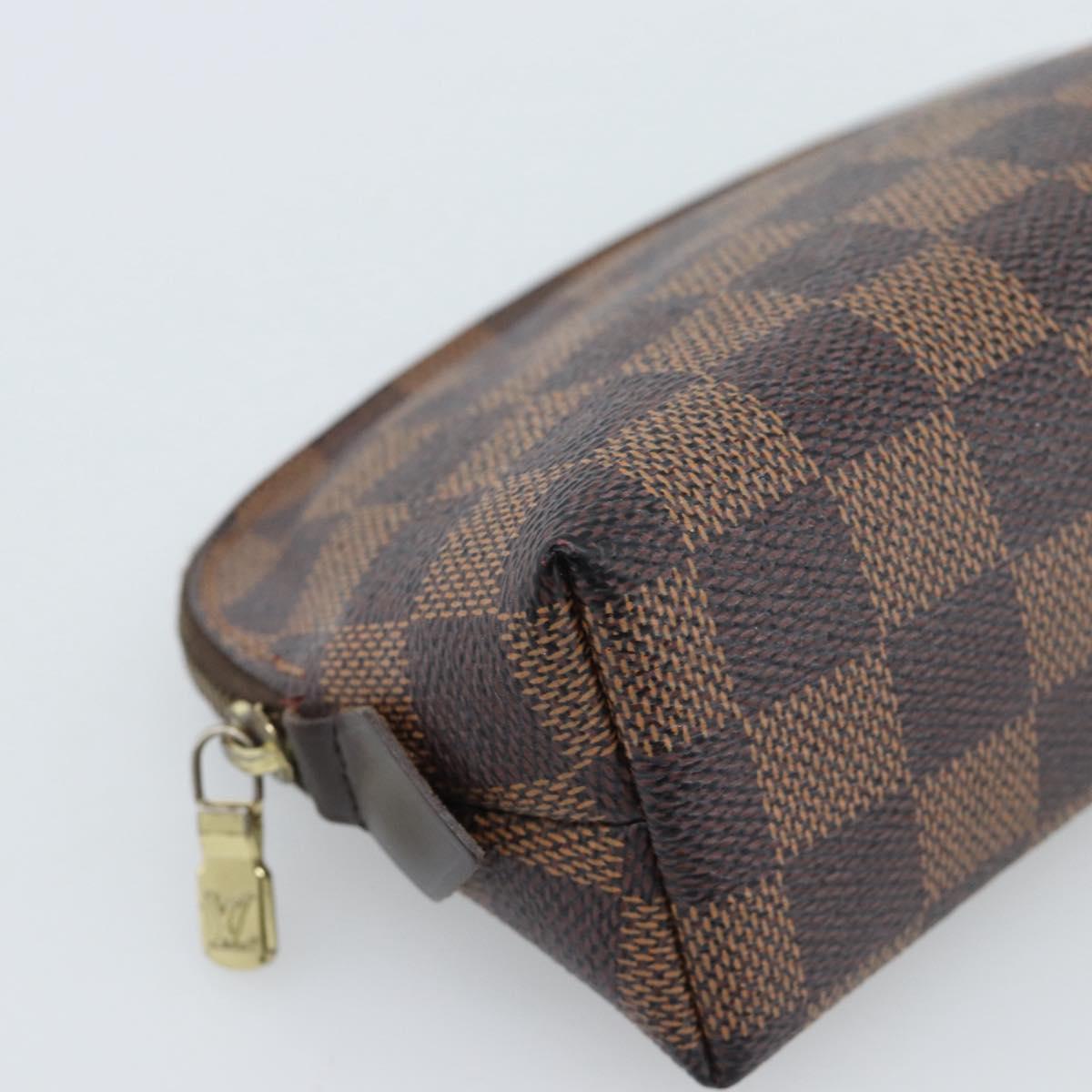 LOUIS VUITTON Damier Ebene Pochette Cosmetic PM Pouch N47516 LV Auth 185472