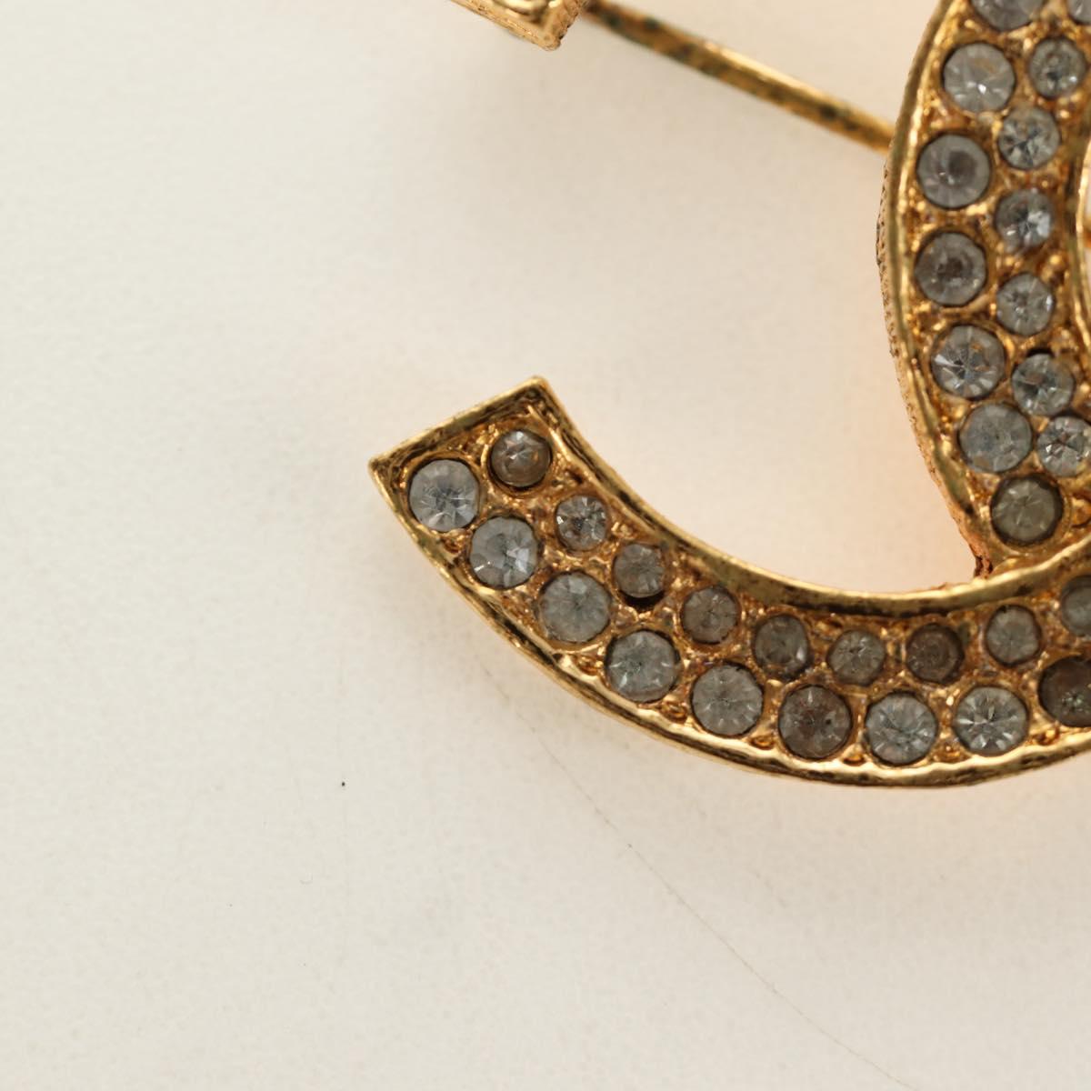 CHANEL COCO Mark Brooch metal Gold Tone CC Auth 185473V