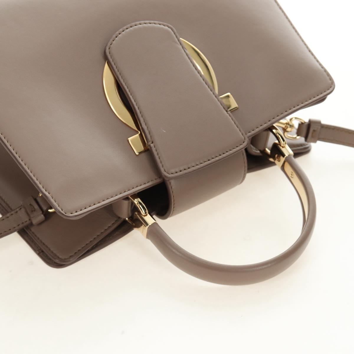 Salvatore Ferragamo Gancini Hand Bag Leather 2way Auth 185475V