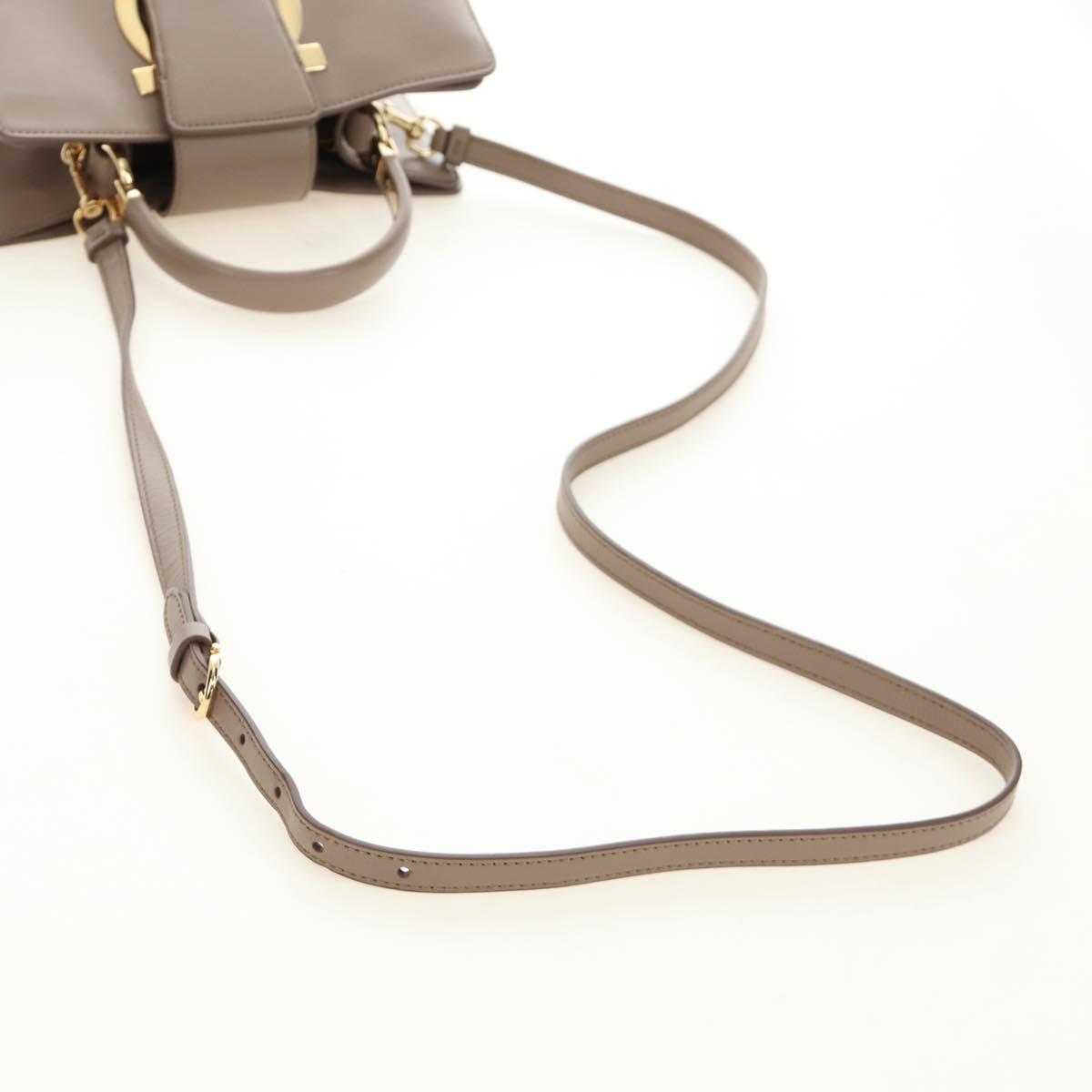 Salvatore Ferragamo Gancini Hand Bag Leather 2way Auth 185475V